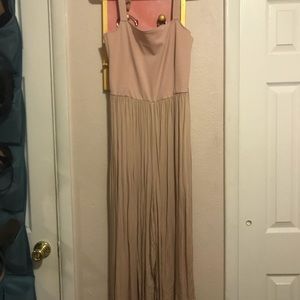 ZARA Nude Tank Flowy Jumpsuit